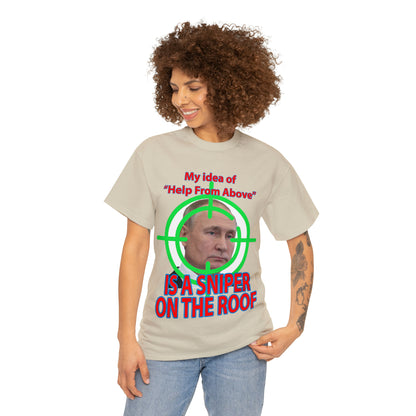 Help from Above SNIPER ON THE ROOF - Funny Unisex Heavy Cotton Tee - AUS