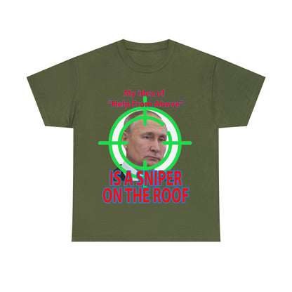 Help from Above SNIPER ON THE ROOF - Funny Unisex Heavy Cotton Tee - AUS