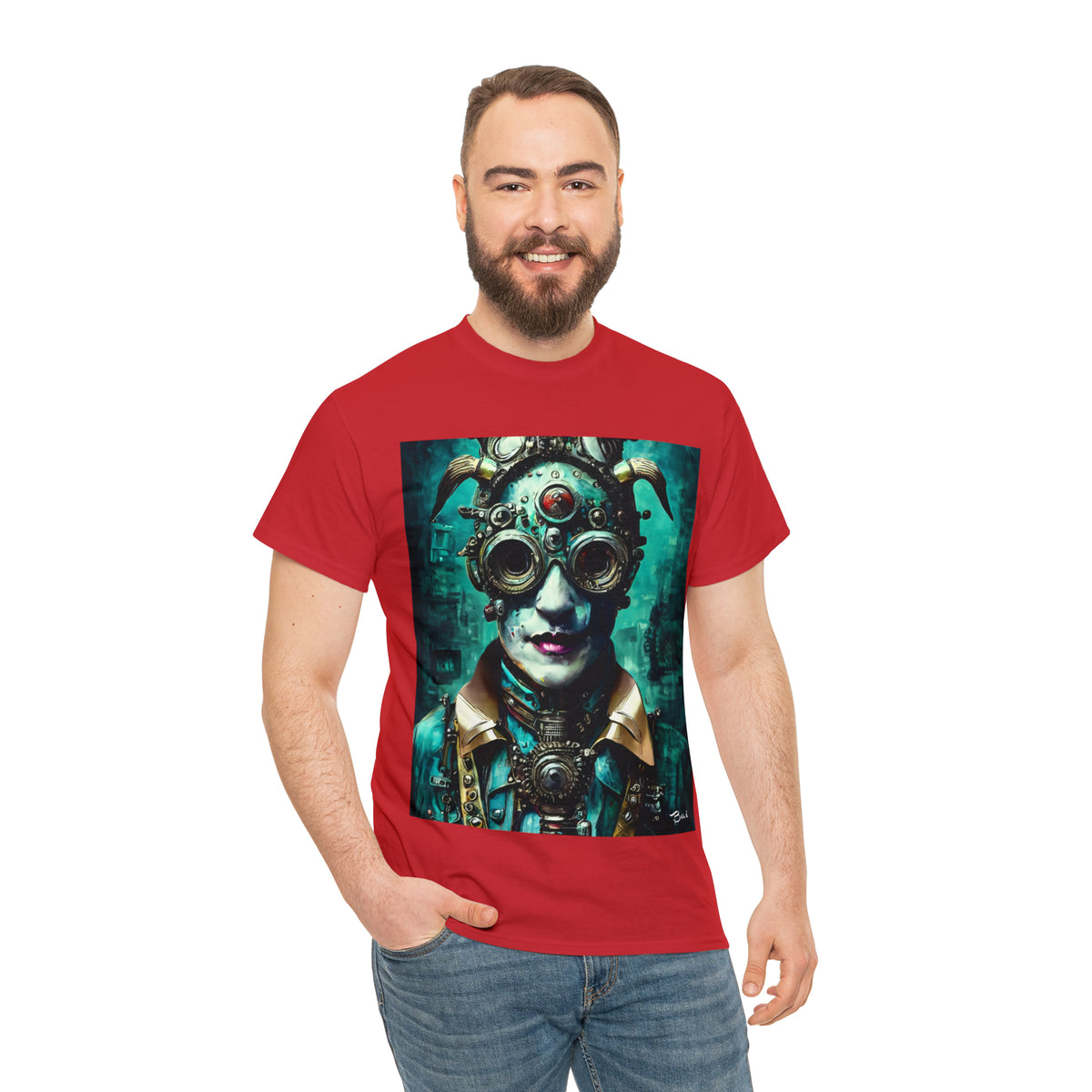 CYBER-STEAMPUNK LORD - Airt on a Shirt  - Unisex Heavy Cotton Tee - AUS