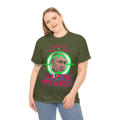 Help from Above SNIPER ON THE ROOF - Funny Unisex Heavy Cotton Tee - USA