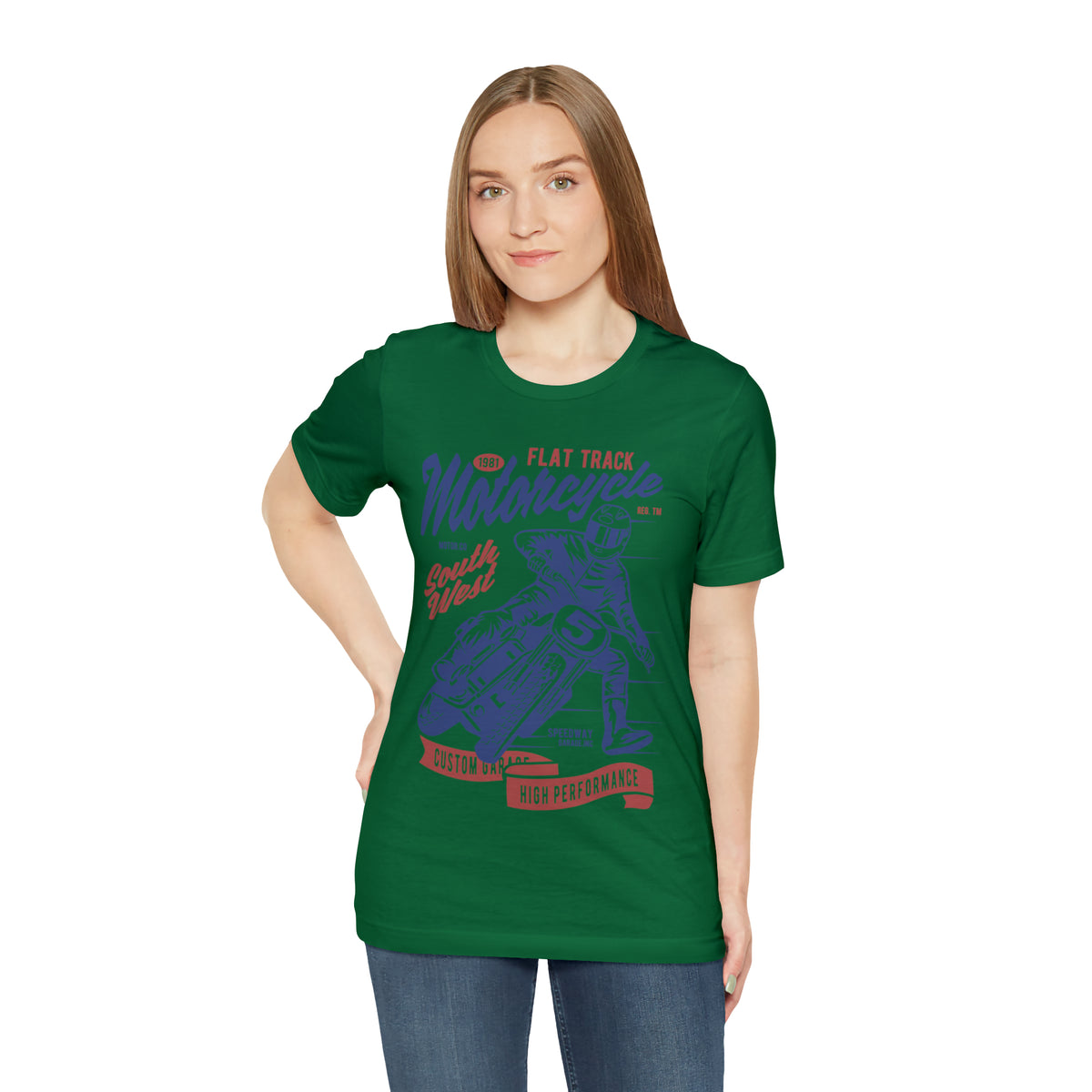 FLAT TRACK MOTORCYCLE - Unisex Jersey Short Sleeve Tee
