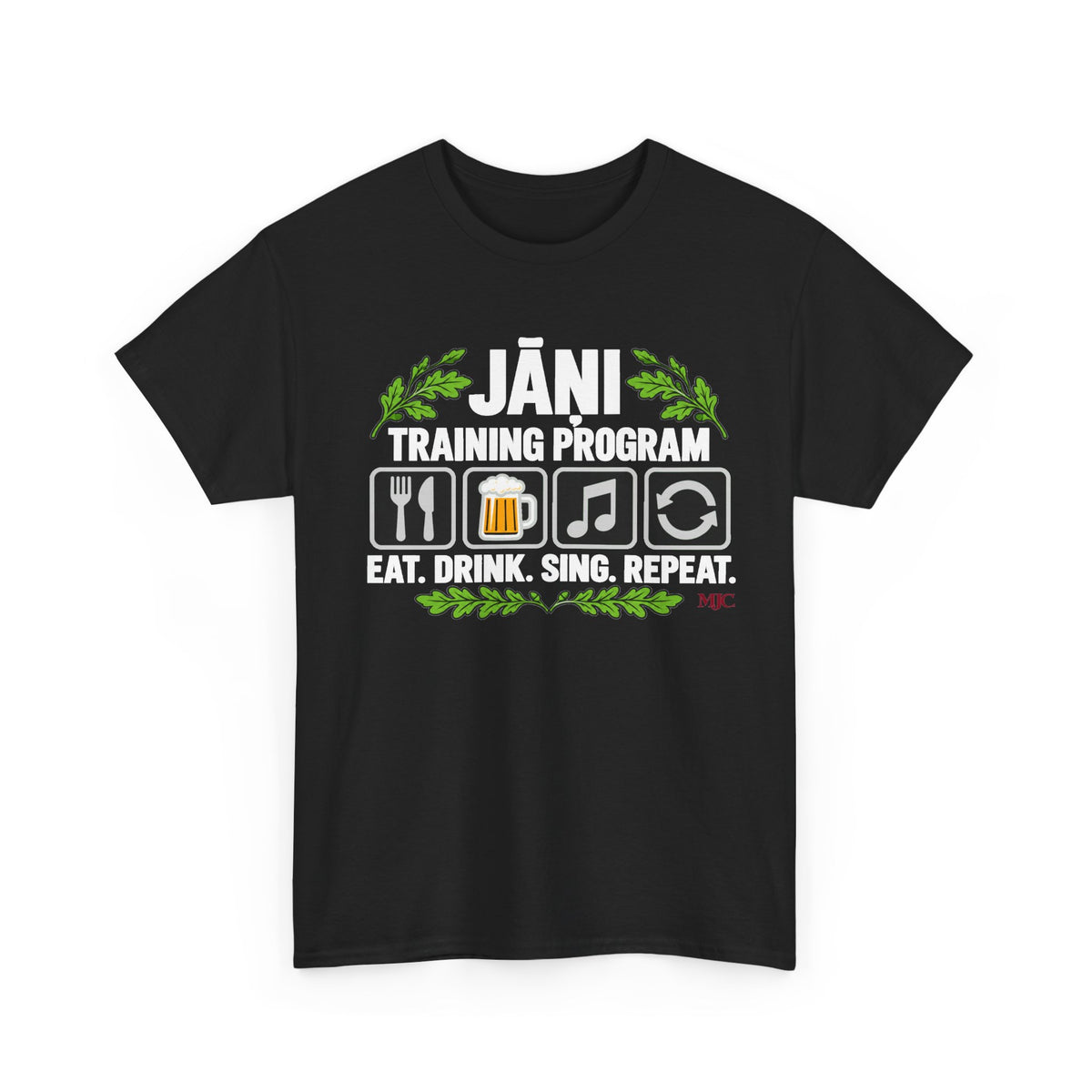 Jāņi Training Program T-Shirt | Latvian Midsummer Gift | White Text | BalticAF
