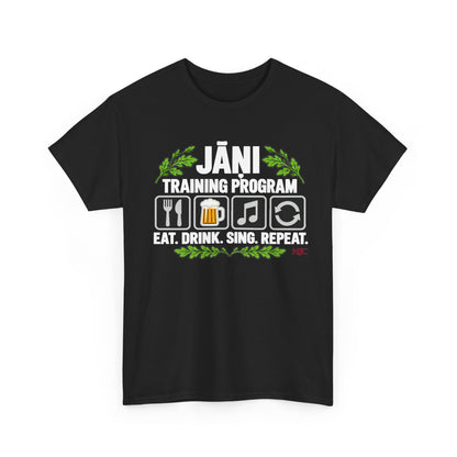Jāņi Training Program T-Shirt | Latvian Midsummer Gift | White Text | BalticAF