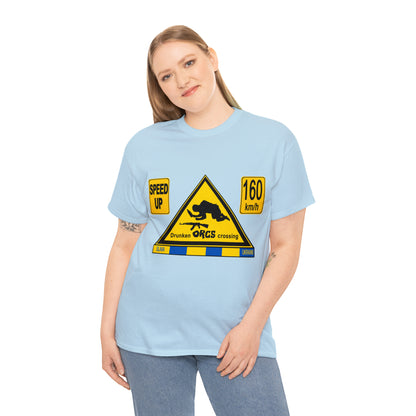 DRU**** ORCS CROSSING - 160 Km/h/SPEED UP - Unisex Heavy Cotton Tee - AUS