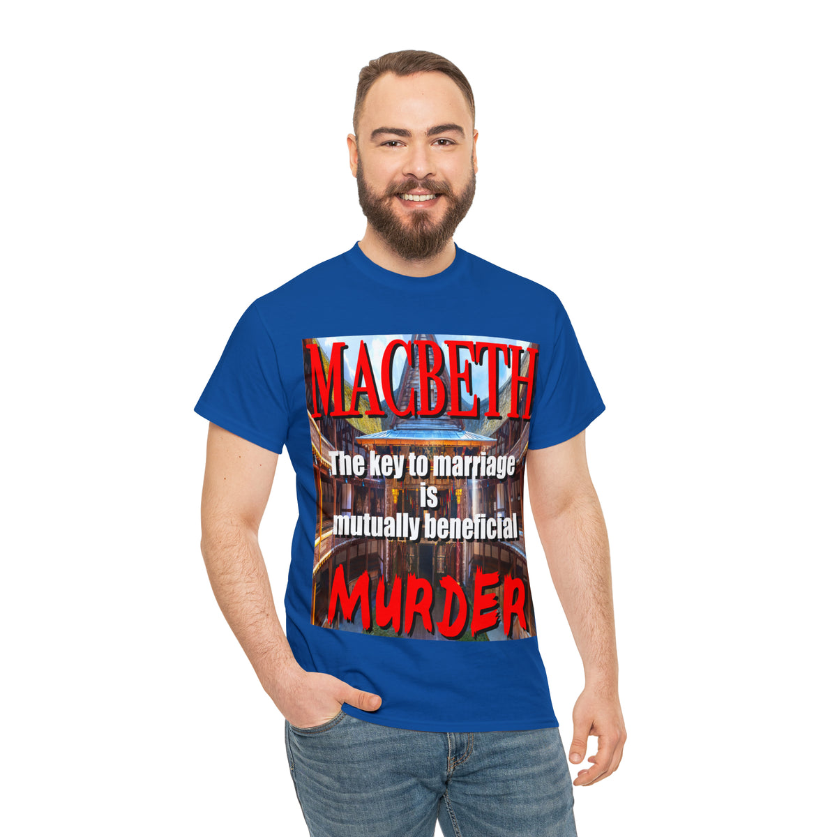 MACBETH the key to marriage is...- Unisex Heavy Cotton Tee