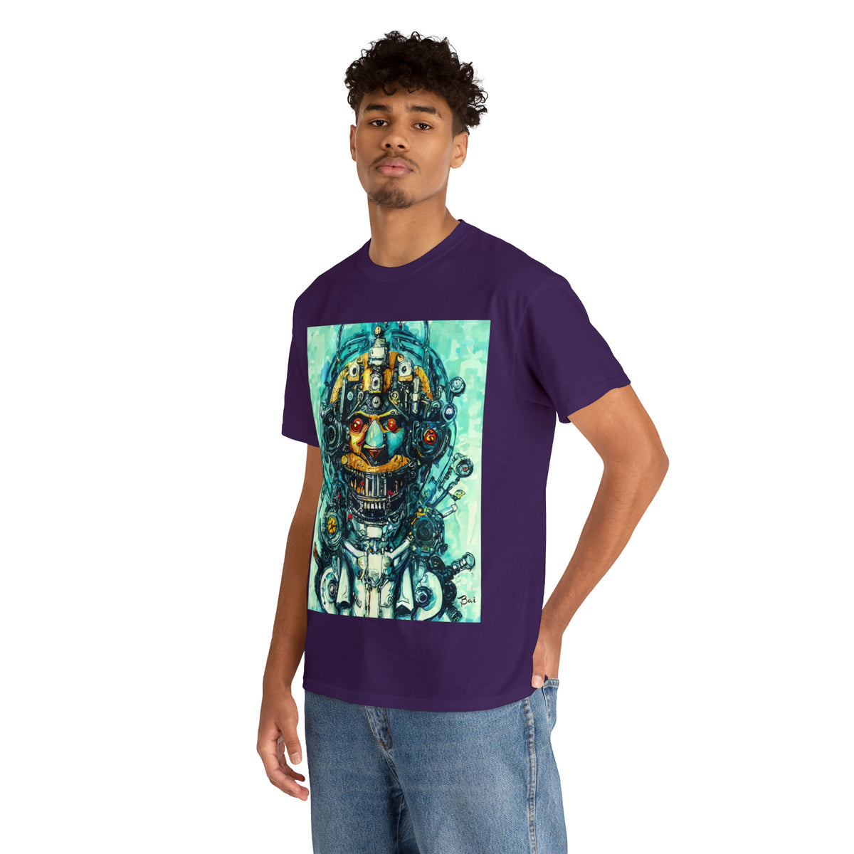 CYBERPUNK STEAMPUNK AUTON - Airt on a Shirt  - Unisex Heavy Cotton Tee - AUS