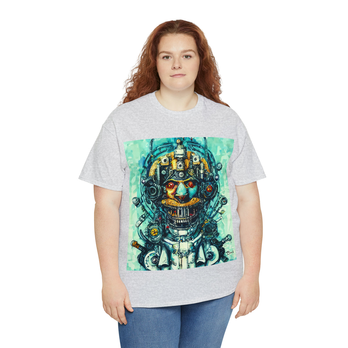 CYBERPUNK STEAMPUNK AUTON - Airt on a Shirt  - Unisex Heavy Cotton Tee - AUS