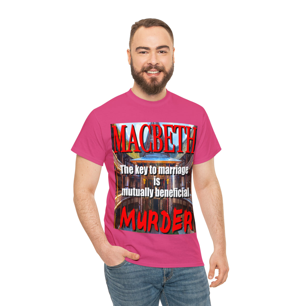 MACBETH the key to marriage is...- Unisex Heavy Cotton Tee