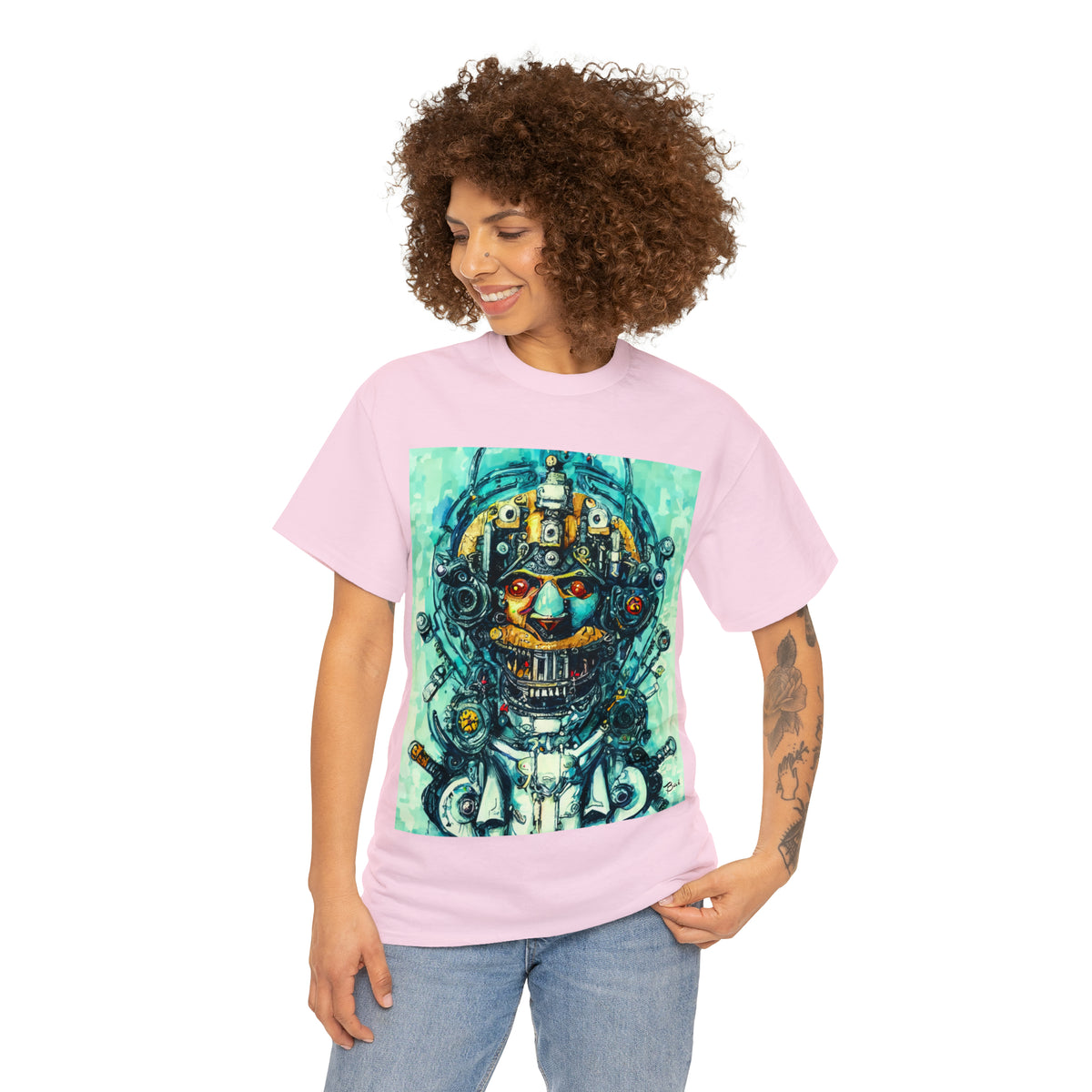 CYBERPUNK STEAMPUNK AUTON - Airt on a Shirt  - Unisex Heavy Cotton Tee - AUS