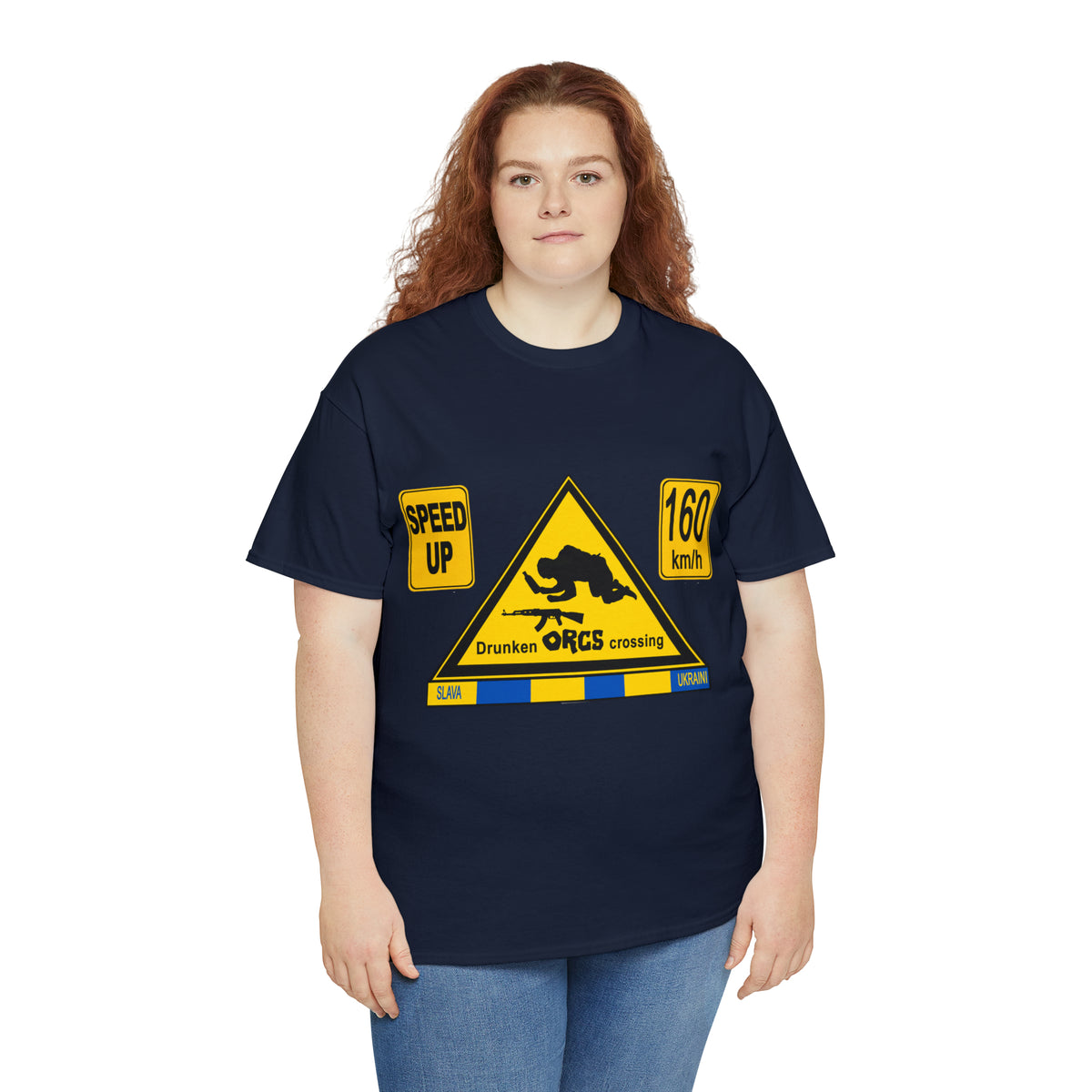 DRU**** ORCS CROSSING - 160 Km/h/SPEED UP - Unisex Heavy Cotton Tee - AUS