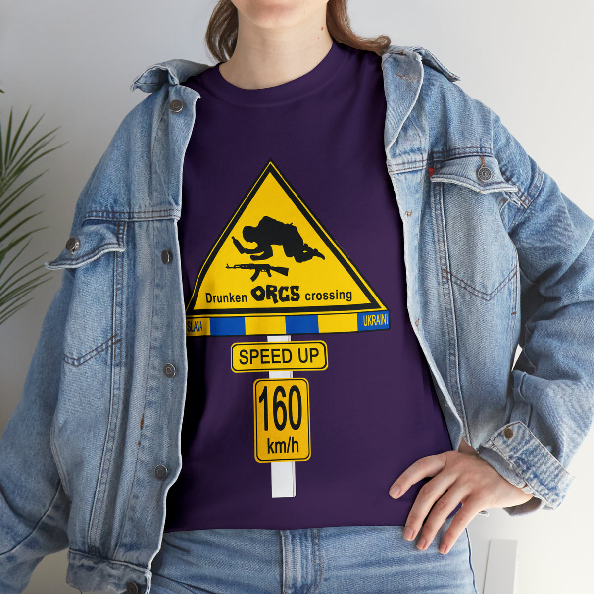 DRU**** ORCS CROSSING UKRAINE SUPPORTER T-SHIRT - Unisex Heavy Cotton Tee - AUS