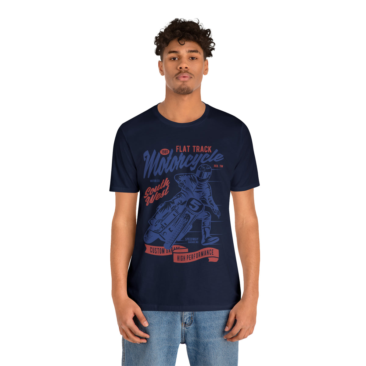 FLAT TRACK MOTORCYCLE - Unisex Jersey Short Sleeve Tee
