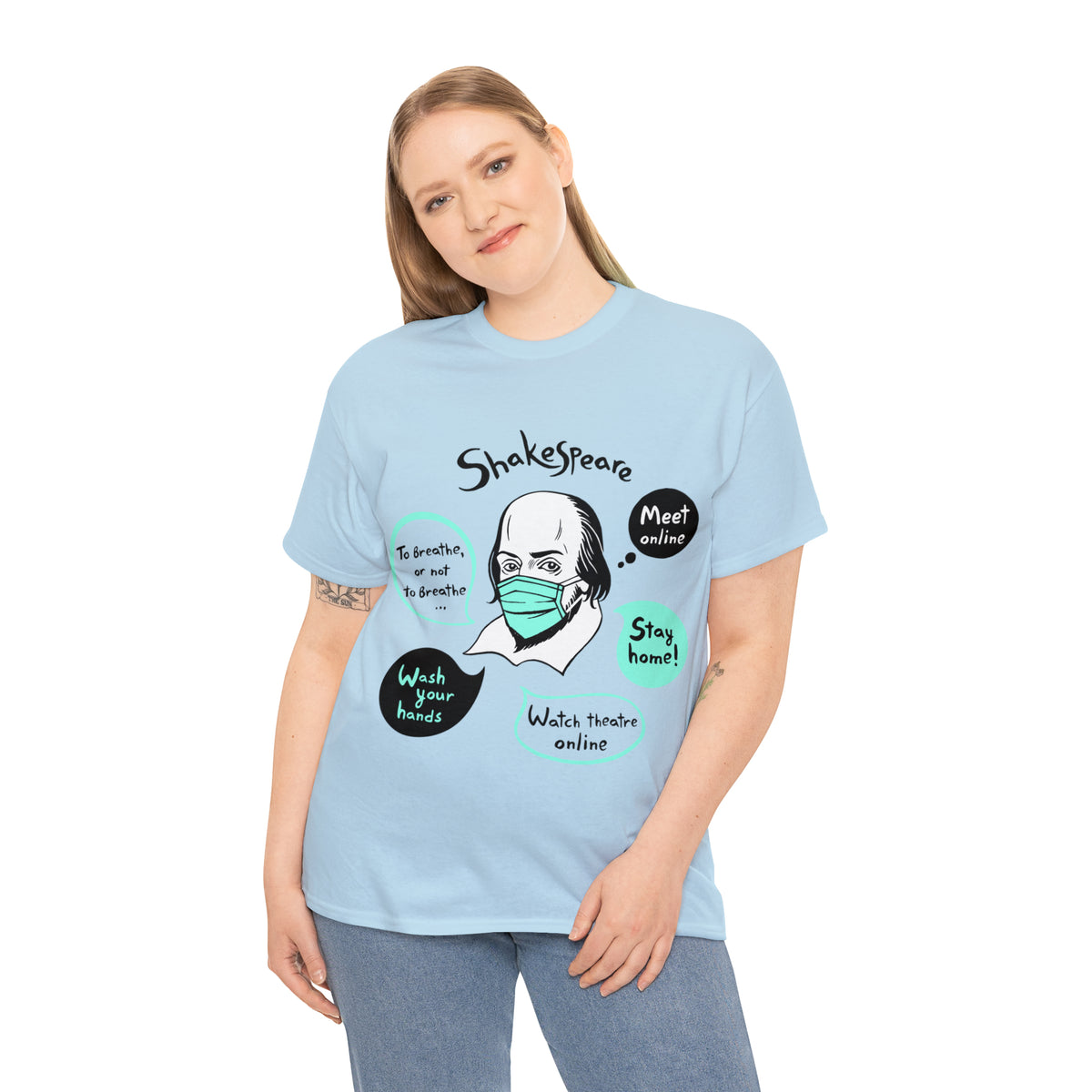 COVID-19 SHAKESPEARE (light) - Unisex Heavy Cotton Tee