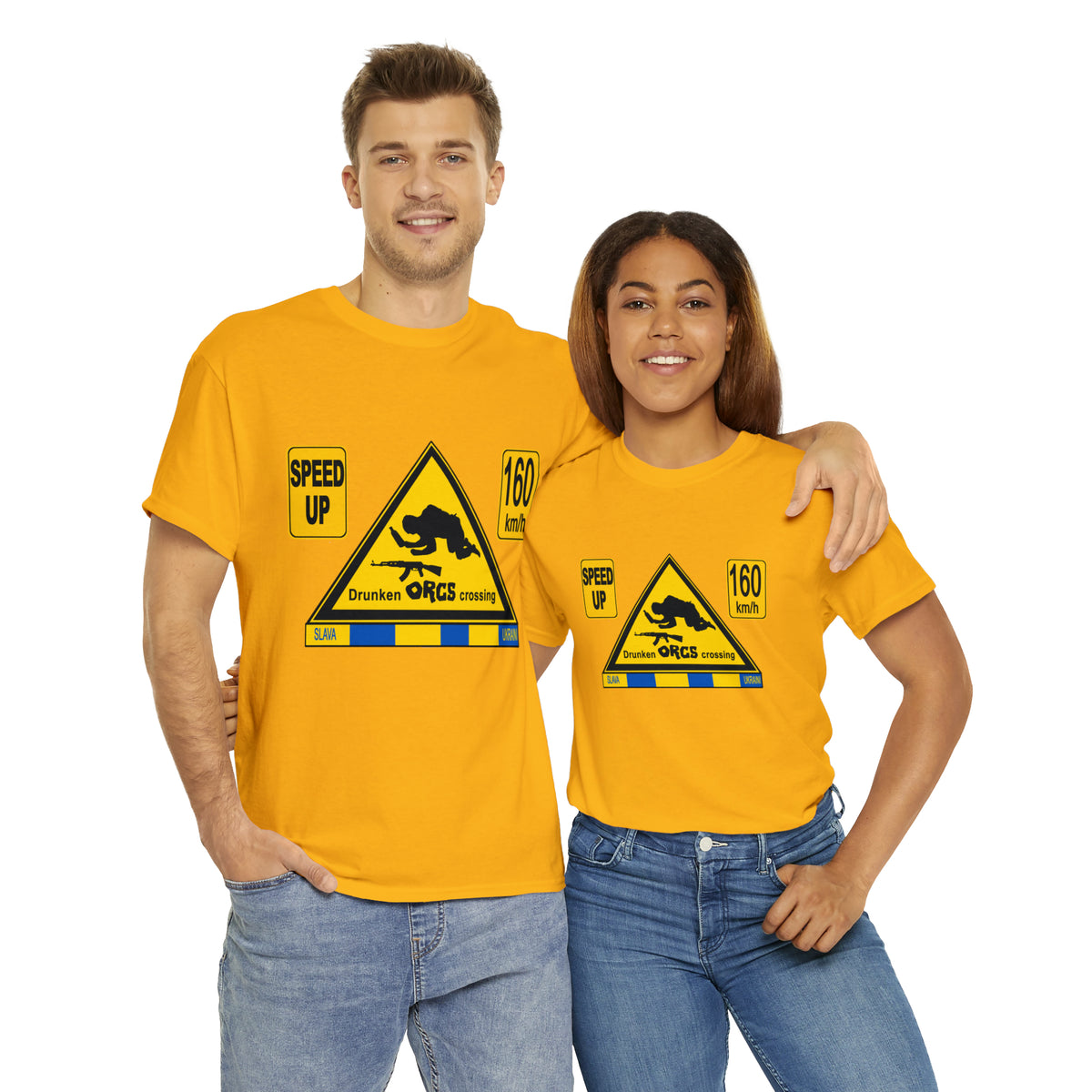 DRU**** ORCS CROSSING - 160 Km/h/SPEED UP - Unisex Heavy Cotton Tee - AUS