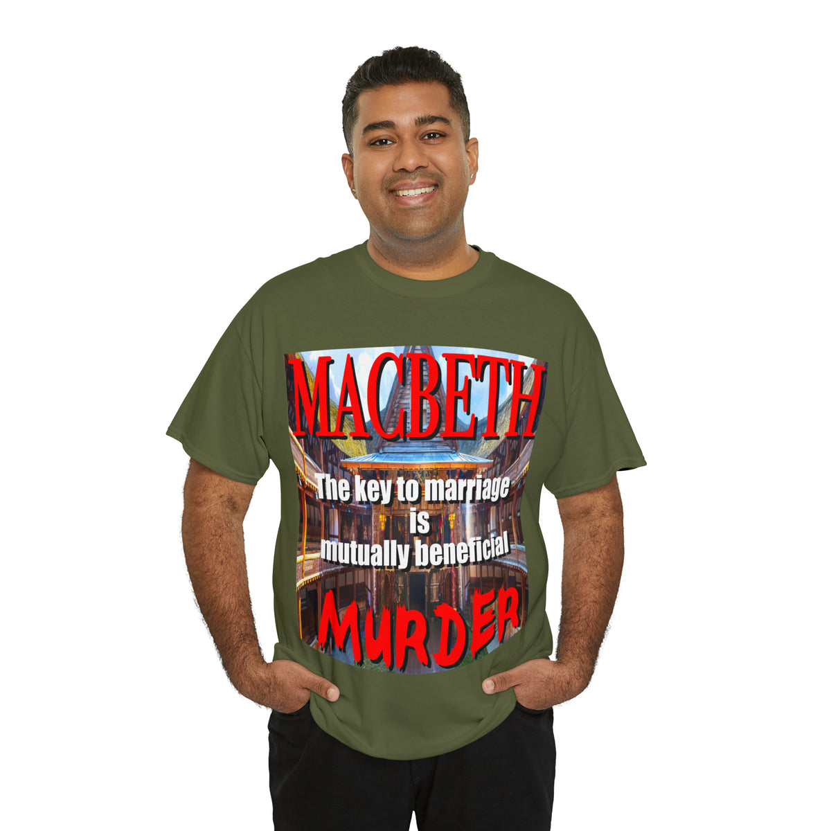 MACBETH the key to marriage is...- Unisex Heavy Cotton Tee