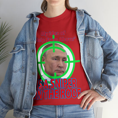 Help from Above SNIPER ON THE ROOF - Funny Unisex Heavy Cotton Tee - AUS