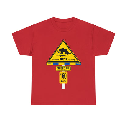 DRU**** ORCS CROSSING UKRAINE SUPPORTER T-SHIRT - Unisex Heavy Cotton Tee - AUS