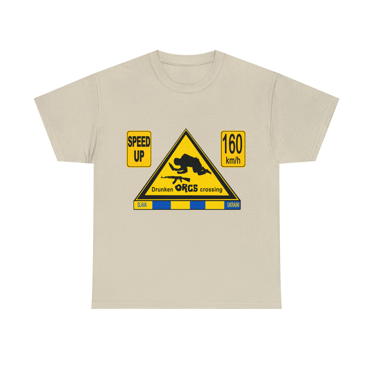 DRU**** ORCS CROSSING - 160 Km/h/SPEED UP - Unisex Heavy Cotton Tee - AUS