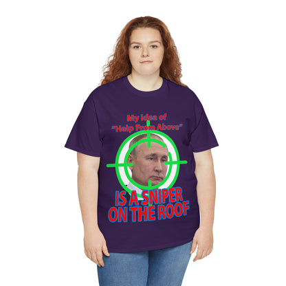 Help from Above SNIPER ON THE ROOF - Funny Unisex Heavy Cotton Tee - AUS