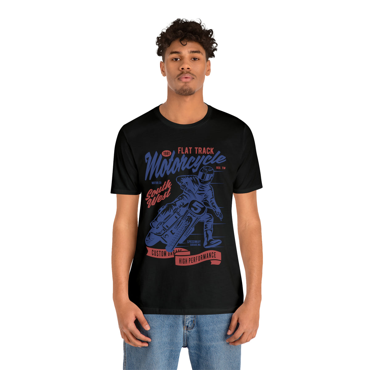 FLAT TRACK MOTORCYCLE - Unisex Jersey Short Sleeve Tee