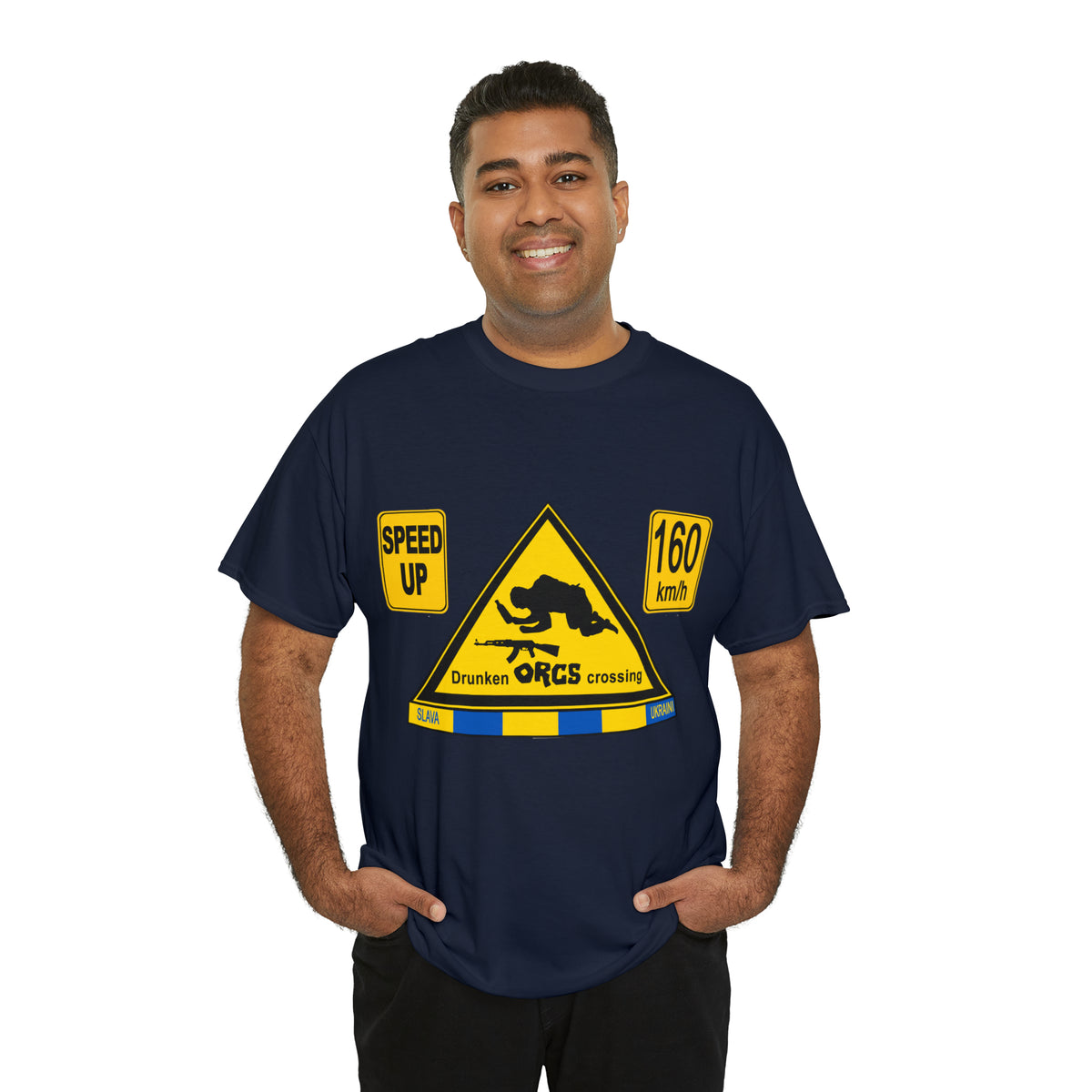 DRU**** ORCS CROSSING - 160 Km/h/SPEED UP - Unisex Heavy Cotton Tee - AUS