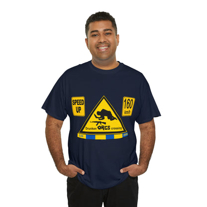 DRU**** ORCS CROSSING - 160 Km/h/SPEED UP - Unisex Heavy Cotton Tee - AUS
