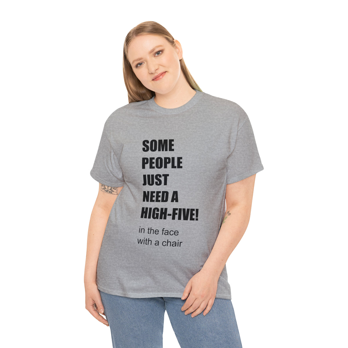 SOME PEOPLE NEED A HIGH-FIVE - Unisex Heavy Cotton Tee - AUS