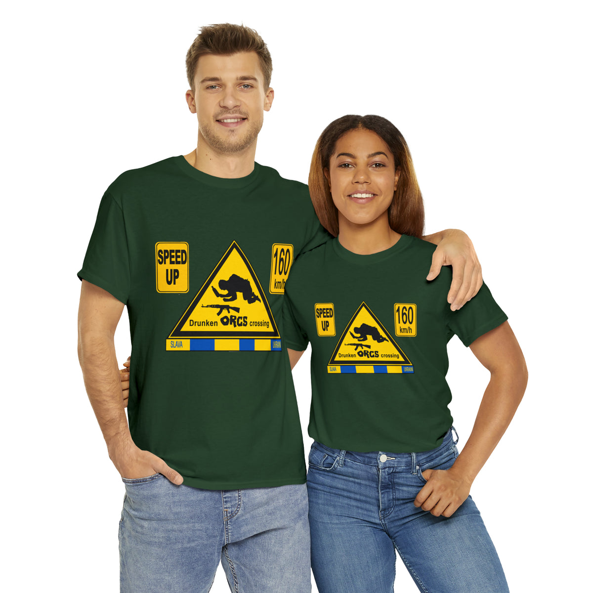 DRU**** ORCS CROSSING - 160 Km/h/SPEED UP - Unisex Heavy Cotton Tee - AUS