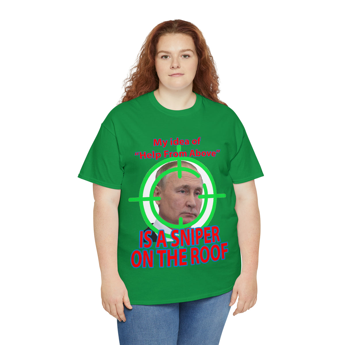 Help from Above SNIPER ON THE ROOF - Funny Unisex Heavy Cotton Tee - AUS