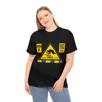 DRU**** ORCS CROSSING - 160 Km/h/SPEED UP - Unisex Heavy Cotton Tee - AUS