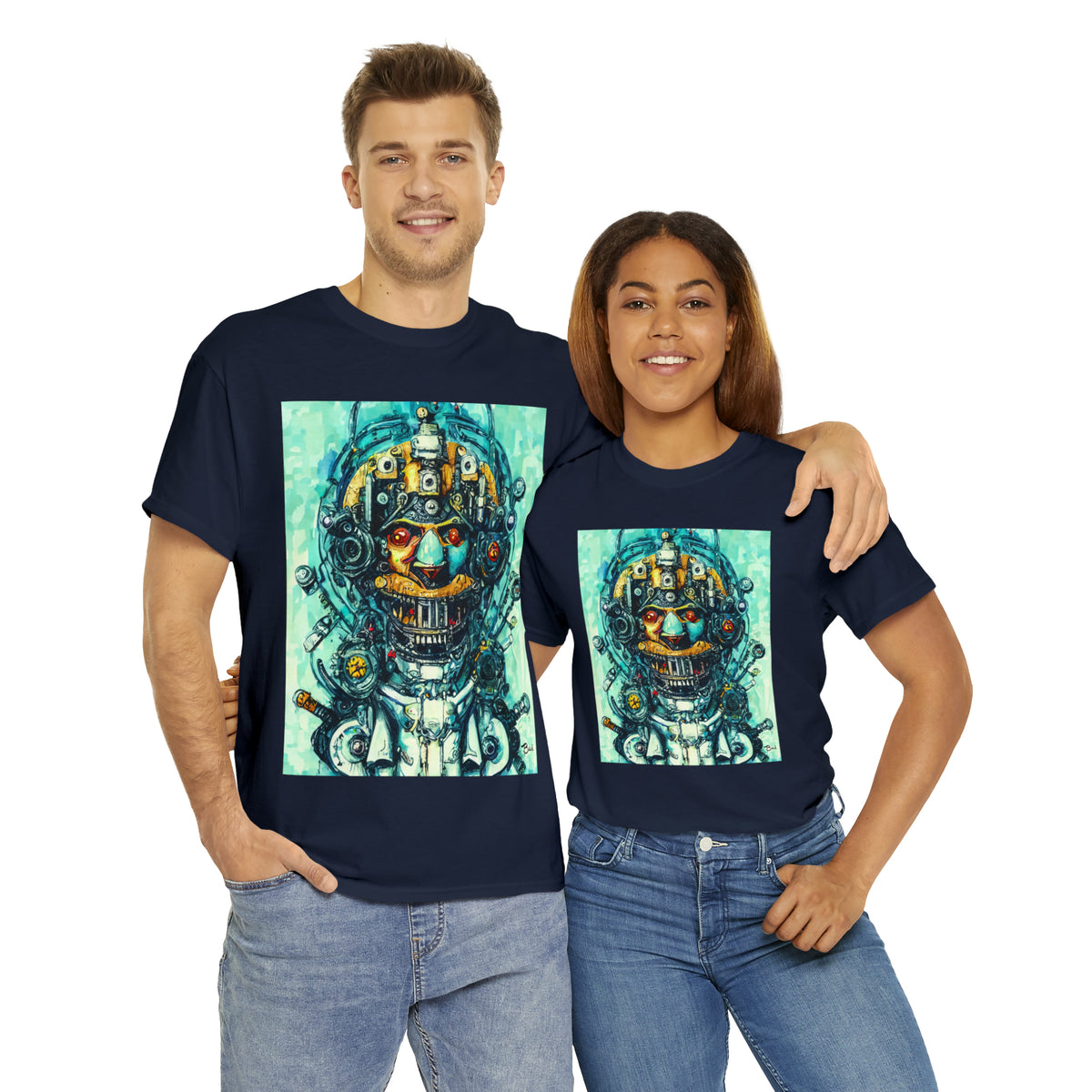 CYBERPUNK STEAMPUNK AUTON - Airt on a Shirt  - Unisex Heavy Cotton Tee - AUS