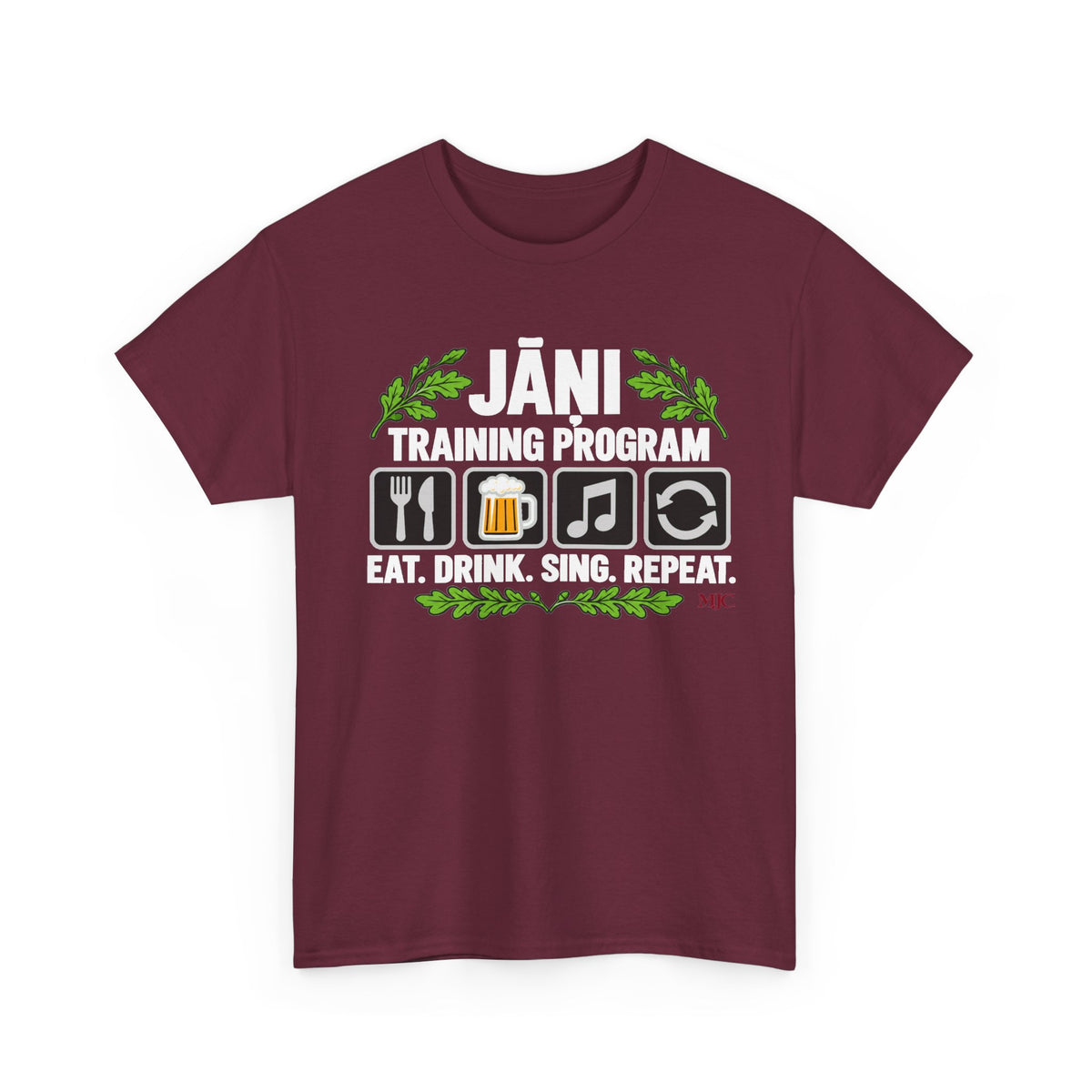 Jāņi Training Program T-Shirt | Latvian Midsummer Gift | White Text | BalticAF
