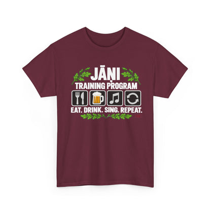Jāņi Training Program T-Shirt | Latvian Midsummer Gift | White Text | BalticAF