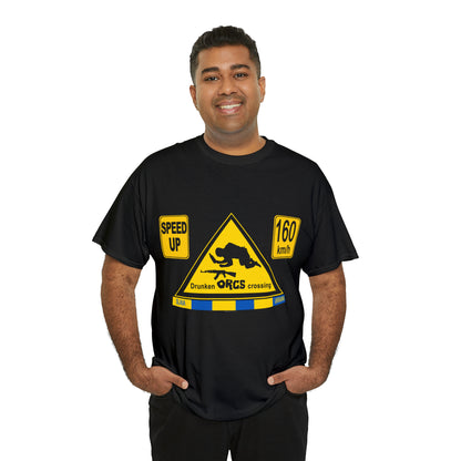 DRU**** ORCS CROSSING - 160 Km/h/SPEED UP - Unisex Heavy Cotton Tee - AUS