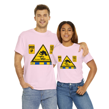 DRU**** ORCS CROSSING - 160 Km/h/SPEED UP - Unisex Heavy Cotton Tee - AUS