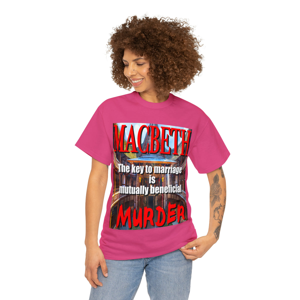 MACBETH the key to marriage is...- Unisex Heavy Cotton Tee
