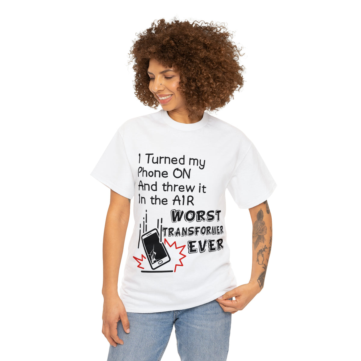 I TURNED MY PHONE ON - Unisex Heavy Cotton Tee - AUS