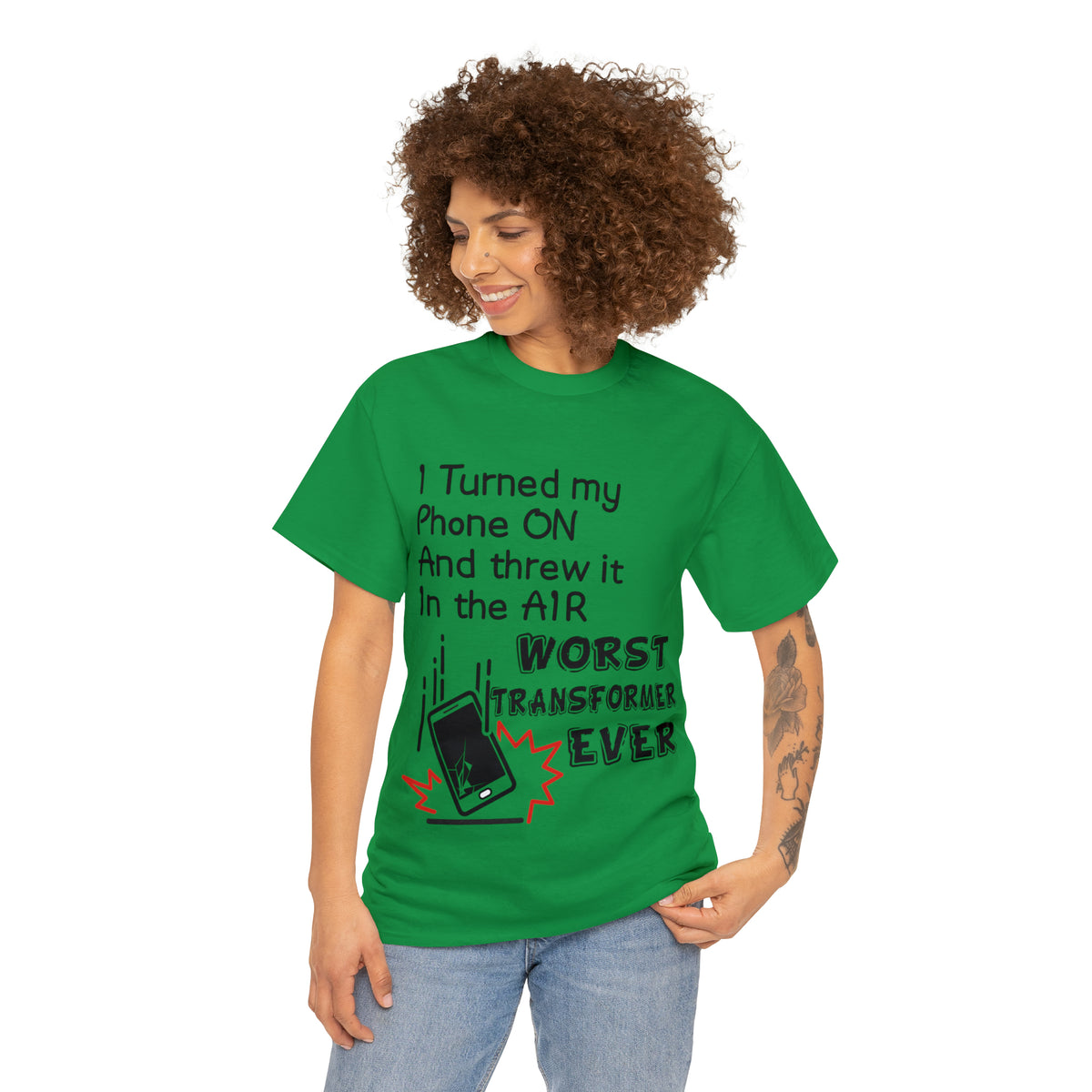 I TURNED MY PHONE ON - Unisex Heavy Cotton Tee - AUS