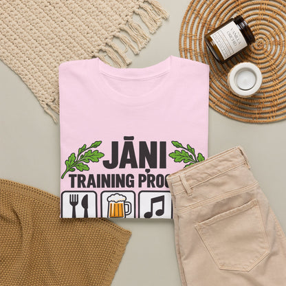Jāņi Training Program T-Shirt | Latvian Midsummer Gift | White Text | BalticAF