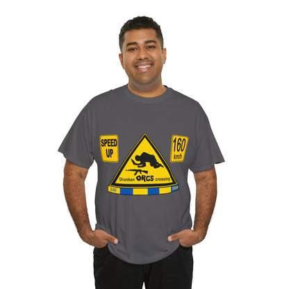 DRU**** ORCS CROSSING - 160 Km/h/SPEED UP - Unisex Heavy Cotton Tee - AUS