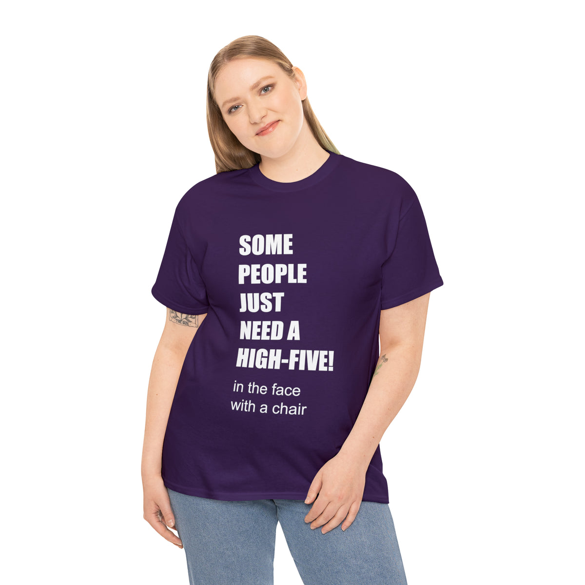 SOME PEOPLE NEED A HIGH-FIVE - Unisex Heavy Cotton Tee - AUS