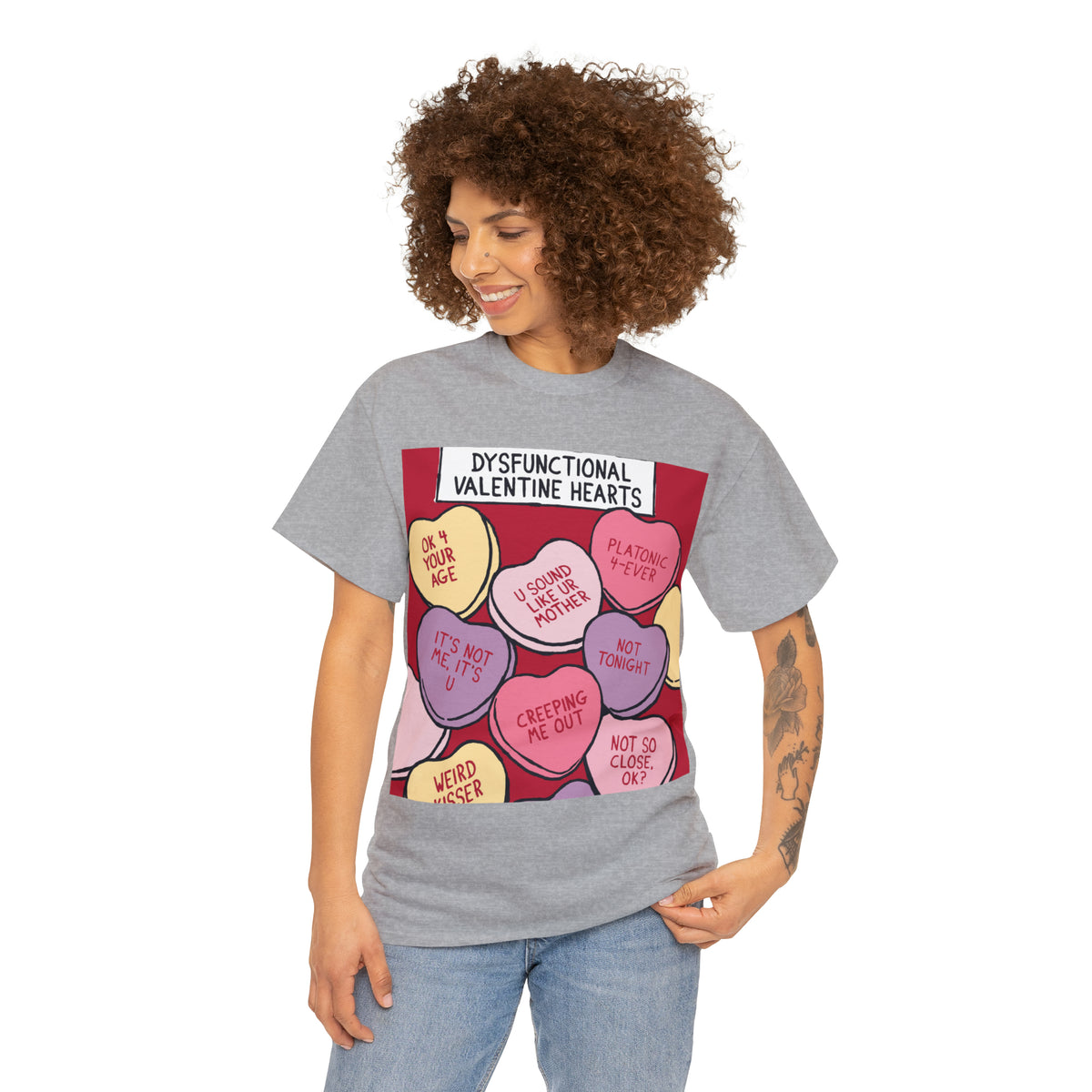 Dysfunctional Valentine's Hearts - Unisex Heavy Cotton Tee