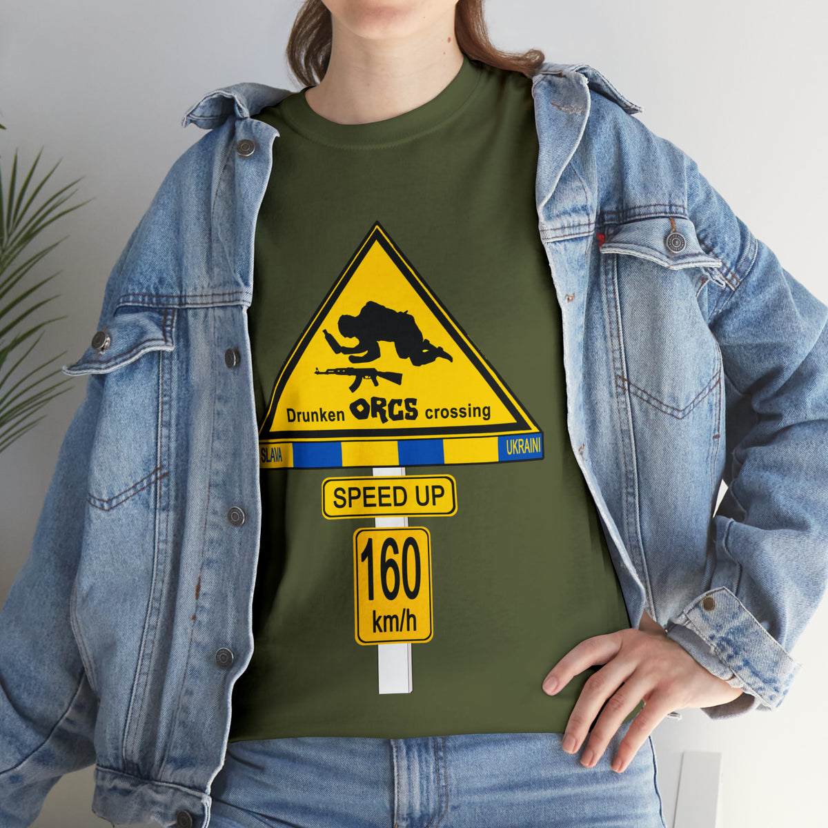 DRU**** ORCS CROSSING UKRAINE SUPPORTER T-SHIRT - Unisex Heavy Cotton Tee - AUS