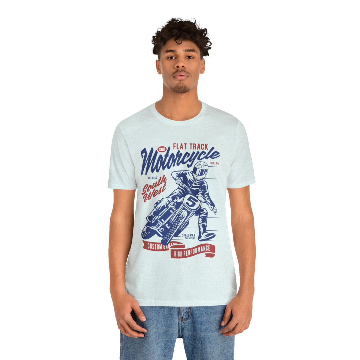 FLAT TRACK MOTORCYCLE - Unisex Jersey Short Sleeve Tee