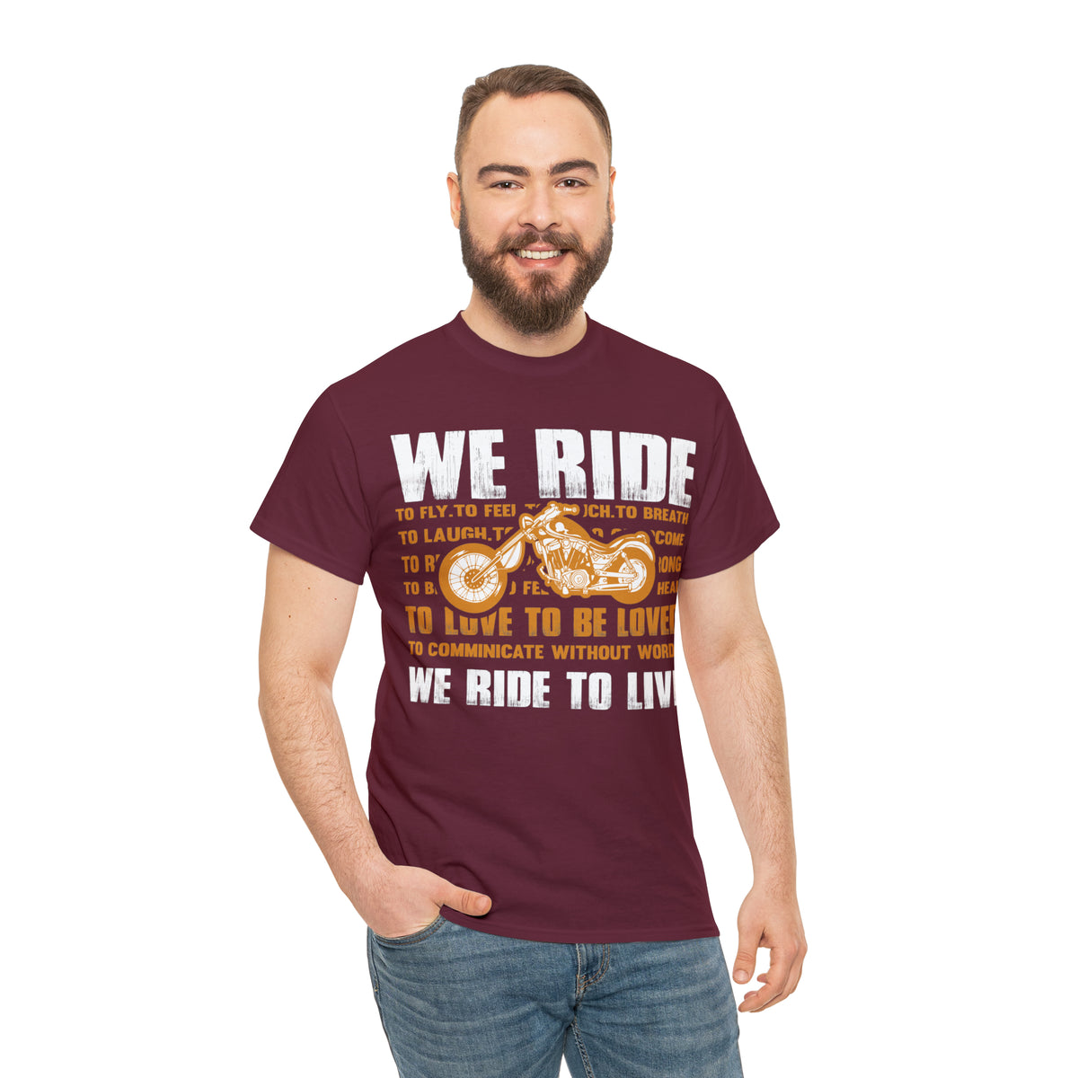WE RIDE TO LIVE - Unisex Heavy Cotton Tee - USA