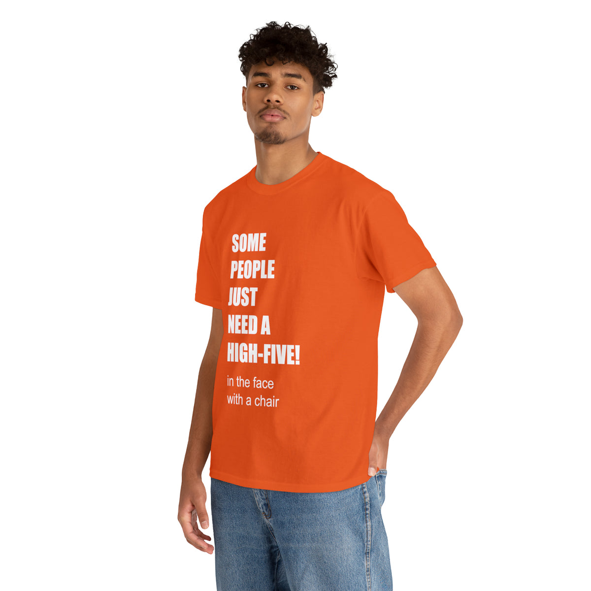 SOME PEOPLE NEED A HIGH-FIVE - Unisex Heavy Cotton Tee - AUS