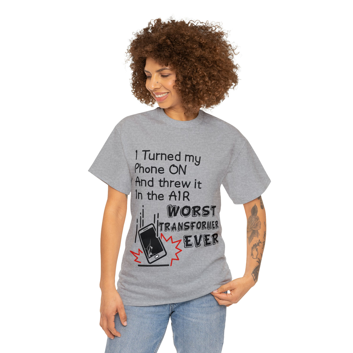 I TURNED MY PHONE ON - Unisex Heavy Cotton Tee - AUS