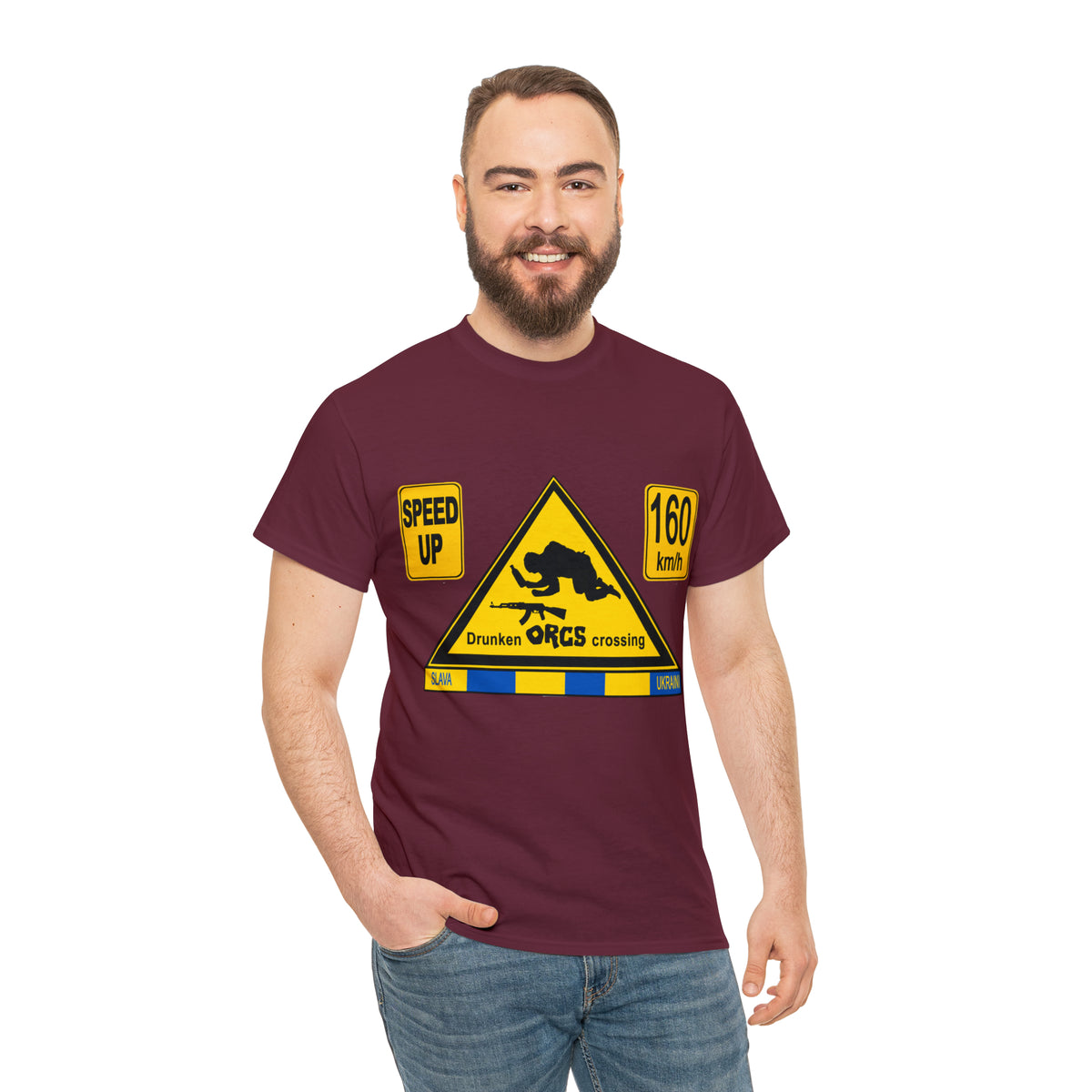 DRU**** ORCS CROSSING - 160 Km/h/SPEED UP - Unisex Heavy Cotton Tee - AUS