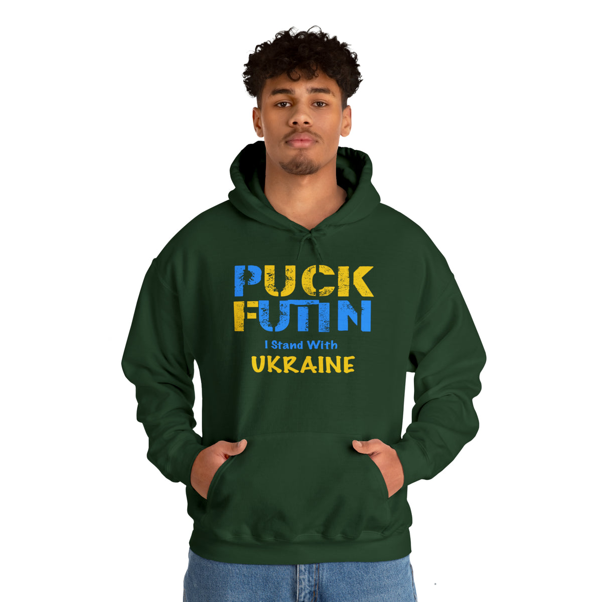 "P*** FUTI*" I Stand With UKRAINE - Unisex Heavy Blend™ Hooded Sweatshirt