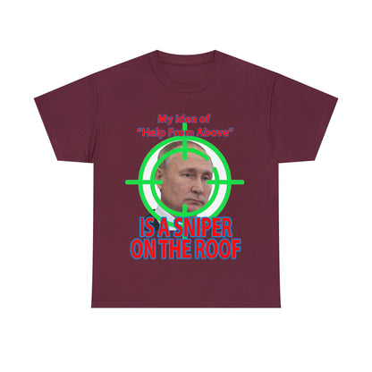 Help from Above SNIPER ON THE ROOF - Funny Unisex Heavy Cotton Tee - AUS